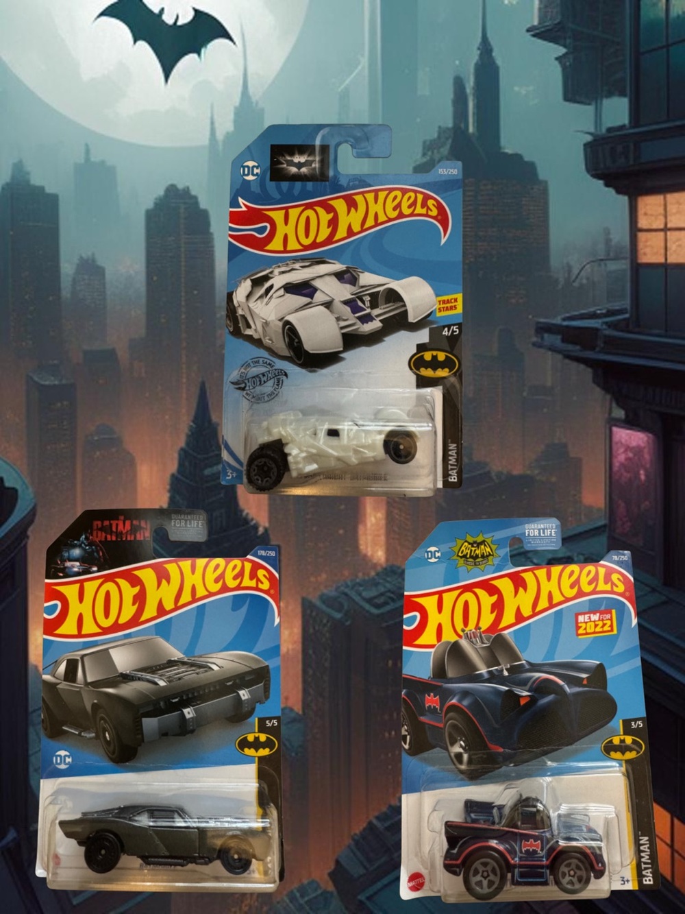 🛍️ 2/$20 item: Bundle Of 3 Hotwheels Batman Batmobiles